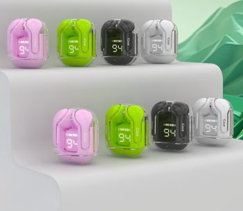 Ultrapods TWS Earbud, Bluetooth Earbuds with Displa y, Transparent Design, 30 Hrs Playtime with Fast Charg ing, Bluetooth 5.3 + ENC, 13mm HD BASS Drivers, IPX7 Sweat-Proof, Built-in Mic